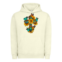 Pigment Pistachio cross with butterfly Urban Hoodie - BundleAndBundleShop