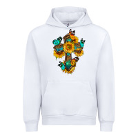 White cross with butterfly Urban Hoodie - BundleAndBundleShop