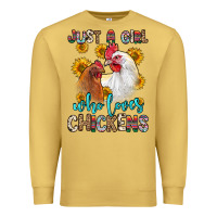 Antique Gold just a girl who loves chickens Premium Sweatshirt - Zillion Design Studio