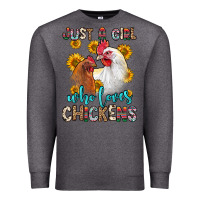 Charcoal Heather just a girl who loves chickens Premium Sweatshirt - Zillion Design Studio