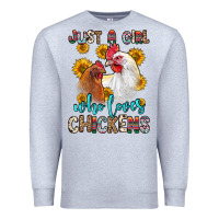 Heather Grey just a girl who loves chickens Premium Sweatshirt - Zillion Design Studio