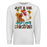Oatmeal Heather just a girl who loves chickens Premium Sweatshirt - Zillion Design Studio