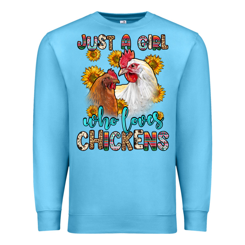 Just A Girl Who Loves Chickens Premium Sweatshirt by Zillion Design Studio | Teevron