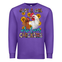 Purple just a girl who loves chickens Premium Sweatshirt - Zillion Design Studio