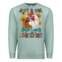 Seafoam just a girl who loves chickens Premium Sweatshirt - Zillion Design Studio