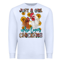 White just a girl who loves chickens Premium Sweatshirt - Zillion Design Studio