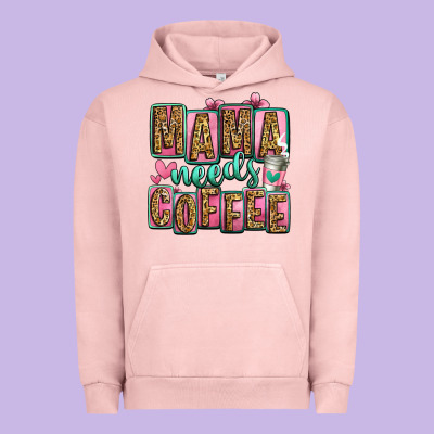 Mama Needs Coffee Mother's Day Urban Hoodie Designed By Jasminsmagicworld