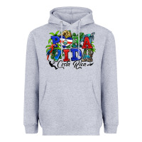 Heather Grey pura vida costa rica rana Heavyweight Hoodie - RanaPortraitStore