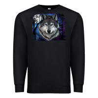 Black wolf and full moon Premium Sweatshirt - RanaPortraitStore