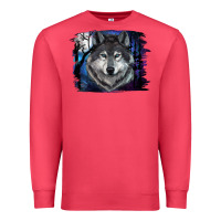 Cardinal wolf and full moon Premium Sweatshirt - RanaPortraitStore