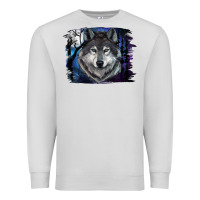 Dove Grey wolf and full moon Premium Sweatshirt - RanaPortraitStore