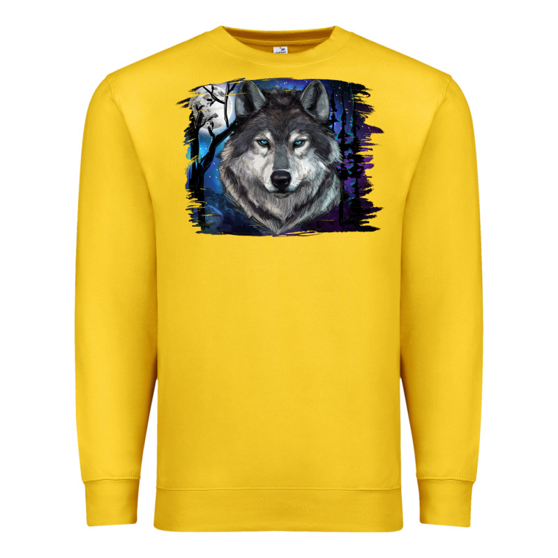 Wolf And Full Moon Premium Sweatshirt by RanaPortraitStore | Teevron