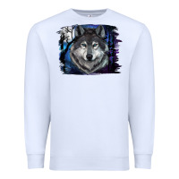 White wolf and full moon Premium Sweatshirt - RanaPortraitStore
