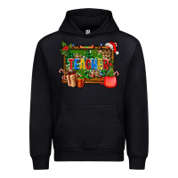 Black christmas teacher and coffe cup with board Urban Hoodie - AdoDesignShop
