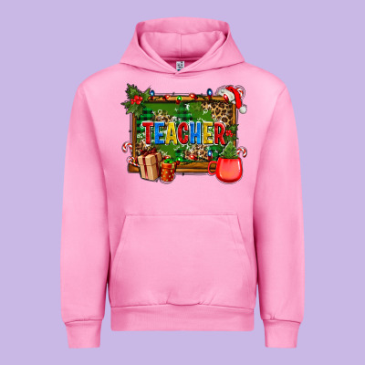 Christmas Teacher And Coffe Cup With Board Urban Hoodie Designed By Adodesignshop