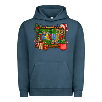 Pigment Midnight Navy christmas teacher and coffe cup with board Urban Hoodie - AdoDesignShop