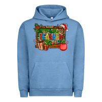 Pigment Pebble Blue christmas teacher and coffe cup with board Urban Hoodie - AdoDesignShop