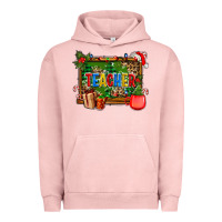 Pigment Salmon christmas teacher and coffe cup with board Urban Hoodie - AdoDesignShop