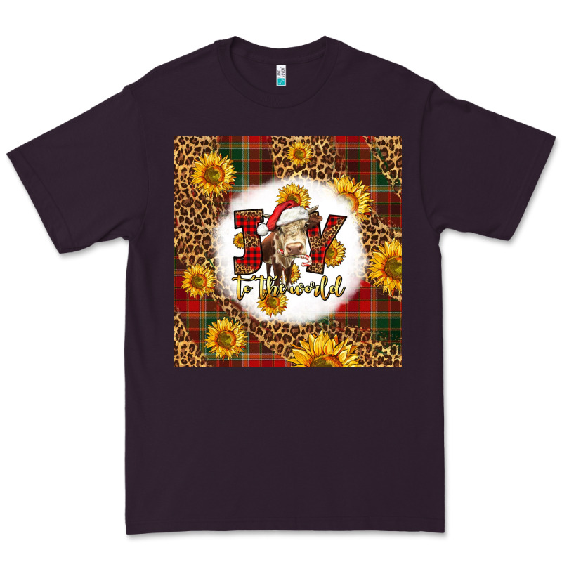Joy To The World Christmas Cow Premium Tee by LillyAllenDesigns | Teevron