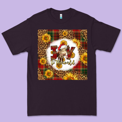 Joy To The World Christmas Cow Premium Tee Designed By Lillyallendesigns