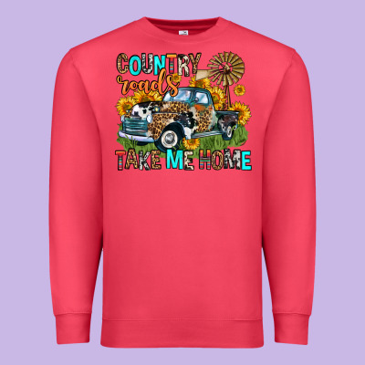 Country Roads Take Me Home Premium Sweatshirt Designed By Zillion Design Studio