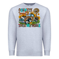 Heather Grey country roads take me home Premium Sweatshirt - Zillion Design Studio