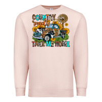 Pale Pink country roads take me home Premium Sweatshirt - Zillion Design Studio