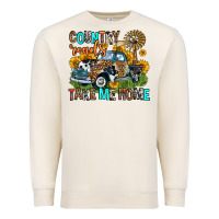 Sandshell country roads take me home Premium Sweatshirt - Zillion Design Studio