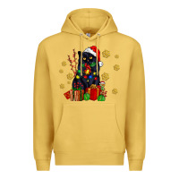 Antique Gold black cat meowy christmas Premium Hoodie - AdoDesignShop