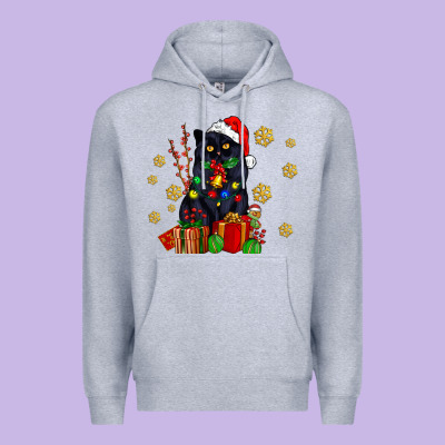 Black Cat Meowy Christmas Premium Hoodie Designed By Adodesignshop