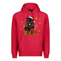 Cardinal black cat meowy christmas Premium Hoodie - AdoDesignShop