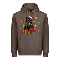 Coffee black cat meowy christmas Premium Hoodie - AdoDesignShop