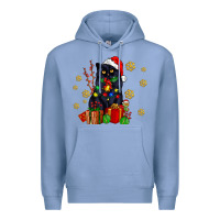 Colony Blue black cat meowy christmas Premium Hoodie - AdoDesignShop