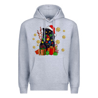 Heather Grey black cat meowy christmas Premium Hoodie - AdoDesignShop