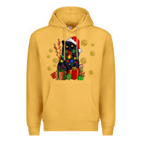 Mustard black cat meowy christmas Premium Hoodie - AdoDesignShop