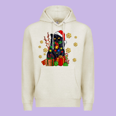 Black Cat Meowy Christmas Premium Hoodie Designed By Adodesignshop