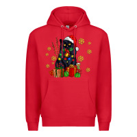 Red black cat meowy christmas Premium Hoodie - AdoDesignShop