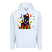White black cat meowy christmas Premium Hoodie - AdoDesignShop