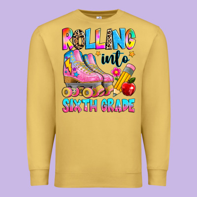 Rolling Into Sixth Grade Premium Sweatshirt Designed By Texasbilliewilder