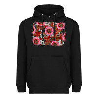 Black valentines day sunflowers leopard cowhide backgrou Heavyweight Hoodie - RanaPortraitStore
