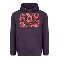 Plum valentines day sunflowers leopard cowhide backgrou Heavyweight Hoodie - RanaPortraitStore