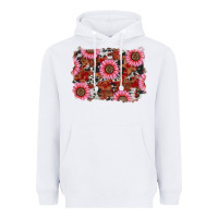 White valentines day sunflowers leopard cowhide backgrou Heavyweight Hoodie - RanaPortraitStore