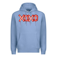 Colony Blue Valentine's Day Xoxo Balloon Premium Hoodie - Artiststas