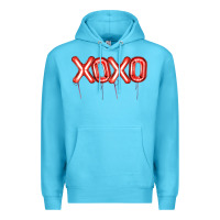 Ocean Blue Valentine's Day Xoxo Balloon Premium Hoodie - Artiststas