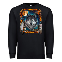 Black wolf and feathers Premium Sweatshirt - RanaPortraitStore
