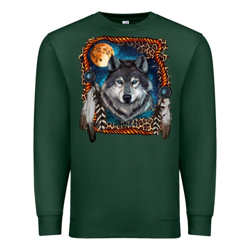 Wolf And Feathers Premium Sweatshirt by RanaPortraitStore | Teevron