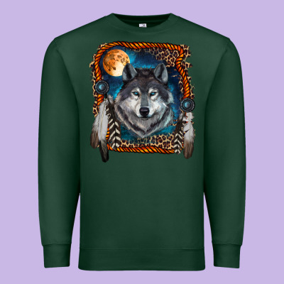 Wolf And Feathers Premium Sweatshirt Designed By Ranaportraitstore