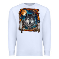 White wolf and feathers Premium Sweatshirt - RanaPortraitStore