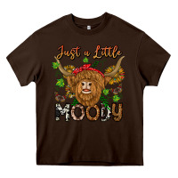Chocolate Brown Just a Little Moody Heavy Core Tee - CowhideDigitalArt