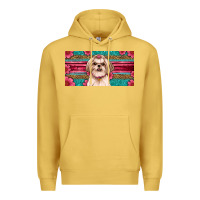 Antique Gold Western Shih Tzu License Plate Design Premium Hoodie - JahusDesignShop